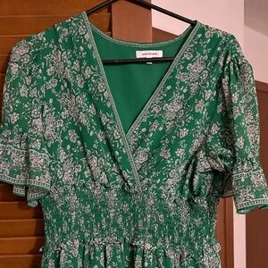 Wayf Emerald Floral Long Sleeve Dress